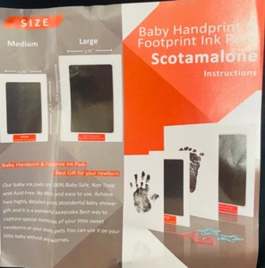 Scotamalone Baby Handprint and Footprint Ink Pads Black 4pcs - Picture 1 of 12