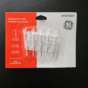 2.5 V GE Christmas 5 Light Bulbs Mini Clear Replacement 50 100 150 String Icicle - Picture 1 of 4