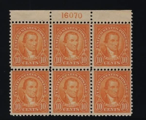 562 VF TOP original gum never hinged plate block of 6 nice color ! see pic ! - Picture 1 of 1