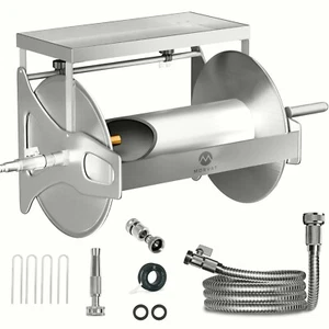 Morvat 150FT Stainless Steel Garden Hose Reel with Accessories - Picture 1 of 6