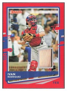 2020 Panini Donruss Materials Red Ivan Rodriguez #DM-IR Relic #59/99