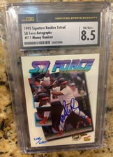 1995 Signature Rookies Tetrad SR Force Autographs Manny Ramirez F11 CSG 8.5/10