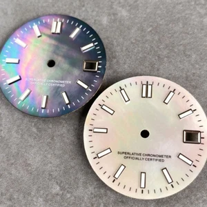 29mm Blue White Luxury High Quality Mother of Pearl Shell Dial fit NH35A NH36 - Picture 1 of 13