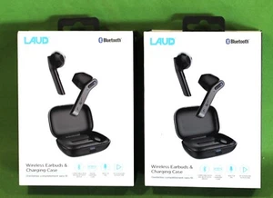 Two Set (2) LAUD Bluetooth EARBUDS w/ Charging Cases Both New in The Box - Afbeelding 1 van 5