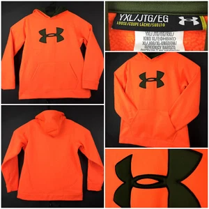 Under Armour Boys XL (42 in Chest) Bright Orange Cold Gear Hooded Sweatshirt - Picture 1 of 11