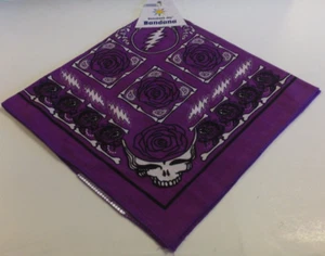 Purple SYF Steal Your Face Rose Grateful Dead Bandana Headband Mask - Picture 1 of 4