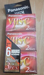 VHS-C Kompakt Videokassette Panasonic TC-40 Super High Grade 3er Pack. Neu - Bild 1 von 5