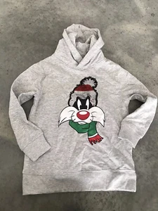Zara Kids Collection Looney Tunes WB Sylvester Sequined Hoodie Sweatshirt Age 8 - Picture 1 of 12