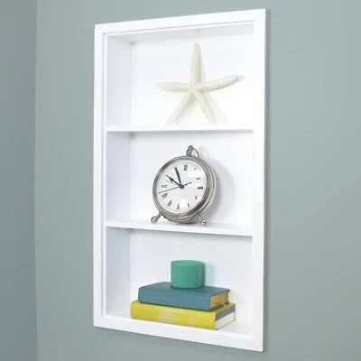 FOX HOLLOW FURNISHINGS IMPERFECT XL/14x24 White Recessed Sloane Wall Niche with plain back