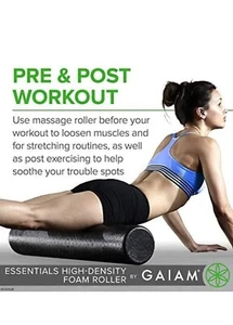 Rullo in schiuma ad alta densità per dolori muscolari, 36", Nero, Gaiam® Superbo - Foto 1 di 6