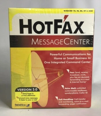 HotFax Message Center PC Software Version 5.0 For 95, 98, ME, NT, & 2000 Sealed - Image 1 of 3