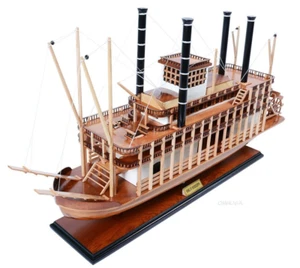 King Of Mississippi Paddlewheel Steamboat Wooden Riverboat Model 30" Ferry Boat - Picture 1 of 11