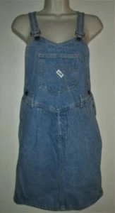 Vintage 1988 GUESS Georges Marciano DENIM BIB JEAN JUMPER DRESS M Blue MEDIUM - Picture 1 of 3