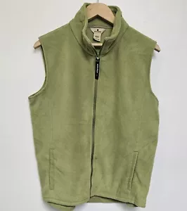 Woolrich Light Green Full Zip Pockets Fleece Womens Vest Size L - Picture 1 of 5