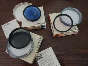 3 VINTAGE HOYA FILTERS 52.0 SKYLIGHT 1B, 80 A, AND ND4 - Picture 1 of 4