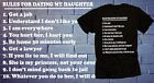 Cadeau pour père T-shirt règles pour la datation de ma fille T-shirt tee-shirt dix règles