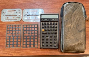 Vintage HP 41CV Calculator w/ Surveying Module Overlays Templates & Case READ - Picture 1 of 17