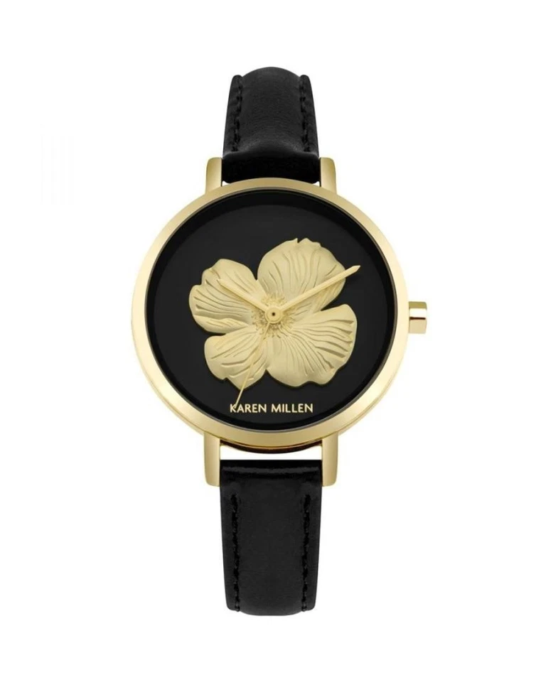 KAREN MILLEN Women Analog Quartz Casual Watch Classic Dress Black Dial Waterproo - Imagem 1 de 1