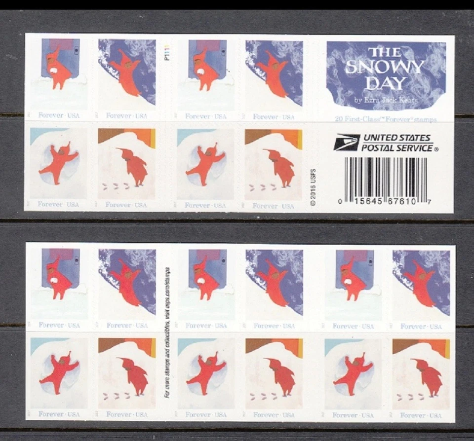 10 Books Of 20 USA THE SNOW DAY Stamps - Image 1 of 1