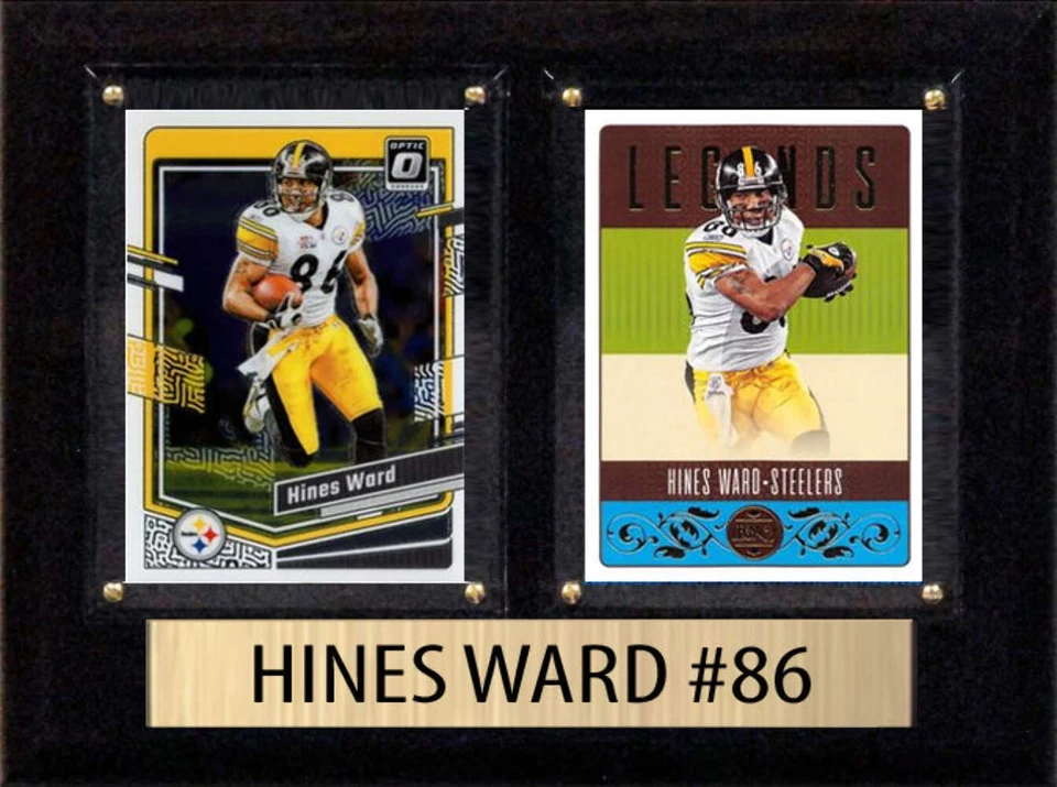 Placa Hines Ward Score Donruss 2025 2 cartas 6" x 8" Pittsburgh Steelers Foto 1 de 4