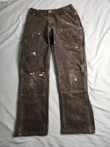 Pantalones de lona vintage Carhartt doble rodilla para mujer talla 6 28x29 marrón oscuro WB136 DKB - Imagen 1 de 10