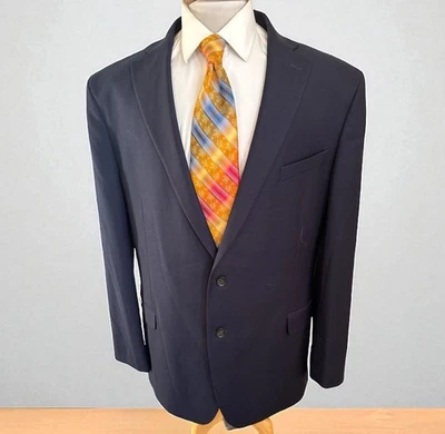 Pronto Uomo Platinum 50L Modern Fit Blue Stretch Wool Blazer Jacket Sport Coat - Image 1 of 4