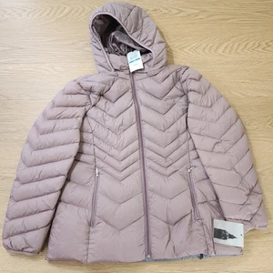 London Fog Daunen gefütterte Jacke Damen XL Nylon durchgehender Reißverschluss verstaubare Taschen leicht - Bild 1 von 10