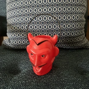 1960’s Vintage Halloween Tico-Toys DEVIL BLOW MOLD Mini Candy Pail - Picture 1 of 11