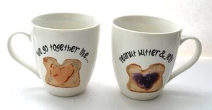 Pair of Pflatzgraff Coffee Mugs "We Go Together Like Peanut Butter And Jelly" - Picture 1 of 4