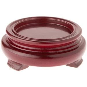 Plymor Red Round Wood Veneer Footed Display Base, 2.75" W x 2.75" D x 1" H - Picture 1 of 1