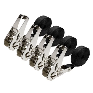 4 Pack 1" x 12' Stainless Steel Ratchet Endless Tie down Strap Outdoor 2200 Lbs - Picture 1 of 7