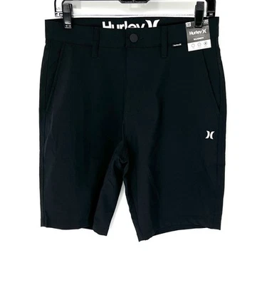 Pantalones Cortos Hurley Nuevos con Etiquetas Para Hombre Talla 30 Negro Híbrido Activo Surf Playa Chino Foto 1 de 4