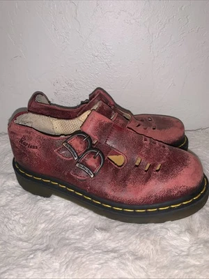 De Colección Dr Martens 8186 Rojo Granate Doble Hebilla Mary Jane Envejecido Mujer EE. UU. 4 Foto 1 de 4