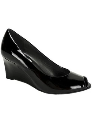 Zapatos de salón STUART WEITZMAN para mujer negros Nuanna punta abierta cuña sin cordones de cuero 9 M Foto 1 de 2