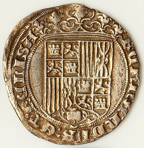 España - 1497-1504 Fernando e Isabel Real - NGC XF Detalles - EMISIÓN MUY RARA - Imagen 1 de 4