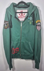 Sudadera con capucha Nin3Lives estampado gráfico cremallera completa ropa de calle para hombre grande - Imagen 1 de 10