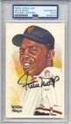 SUPERB  WILLIE MAYS  AUTOGRAPHED PEREZ STEELE POST CARD - PSA/DNA SLABBED