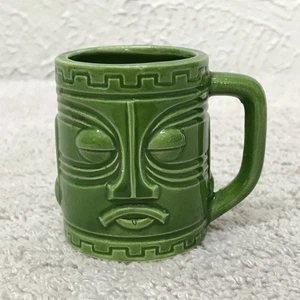 Vintage 70er Mini Tiki Becher Shot Jigger grün Keramik Japan - Bild 1 von 8