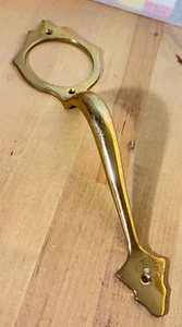 Maniglia tirante per porta vintage tradizionale in ottone massiccio, 11,5"h in totale - Foto 1 di 10