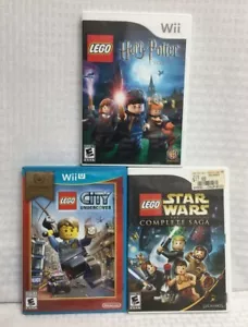 Lego Wii Video Game 3 Lot - Star Wars, Harry Potter , City Under Cover, Tested - Picture 1 of 8
