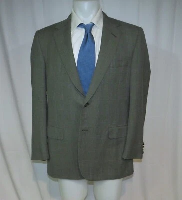Oxxford Super 120 Renaissance Green Nailshead Hand Made Two Button Blazer 42R - Image 1 of 4