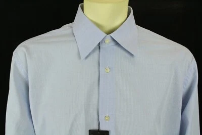 VALENTINO ROMA Men's Interfit Blue Dress Shirt Checks Size 15 3/4 Retail $270 - Image 1 of 4
