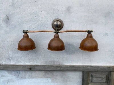 Aplique de pared industrial oxidada 32" Steampunk cobre rústico hecho a mano Foto 1 de 4