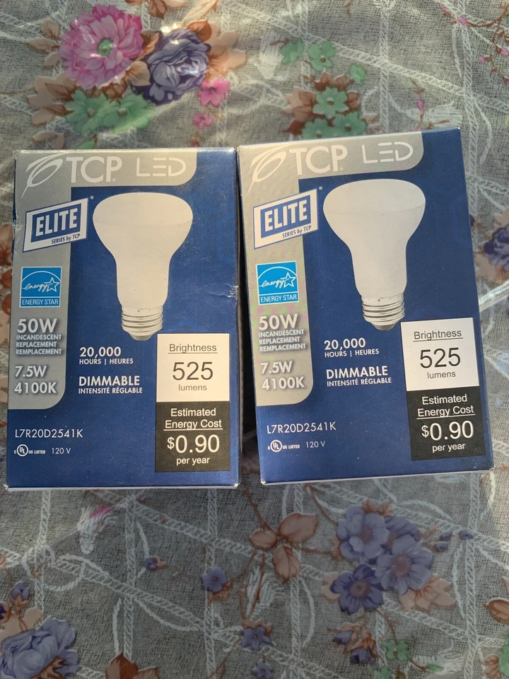 TCP L7R20D2541K, LED 7W R20 DIM 4100K Qty 2 - Image 1 of 3