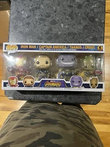 Funko Pop x4 Marvel Avengers Infinity War Captain America Iron Man Groot Thanos - Picture 1 of 5