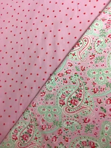 Paisley e punti su rosa usati Ikea Rosali confezione 2*FQ 50 cm quadrati tessuto cotone - Foto 1 di 5