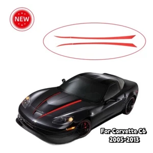 For Corvette C6 2005-2013 Car Sport Racing Vinyl Stripes Decals Kit 4PCS BALCK - Foto 1 di 3