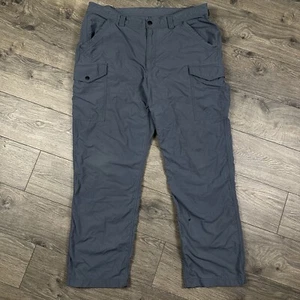Duluth Trading Cargo Pants Adult 38x32 Gray Athletic Stretch Polyester - Picture 1 of 7