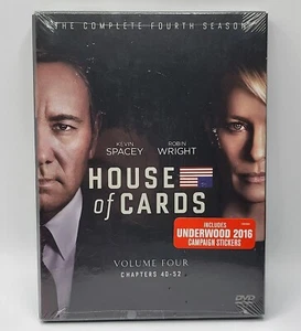 House of Cards: The Complete FOURTH Season (DVD,2013,4-Disc) with Stickers NEW - Picture 1 of 3