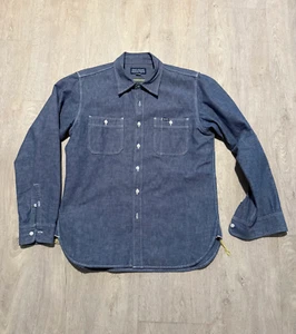 Iron Heart 10oz Selvedge Chambray Work Shirt IHSH-21-Blu Made in Japan Rare XL - Picture 1 of 9